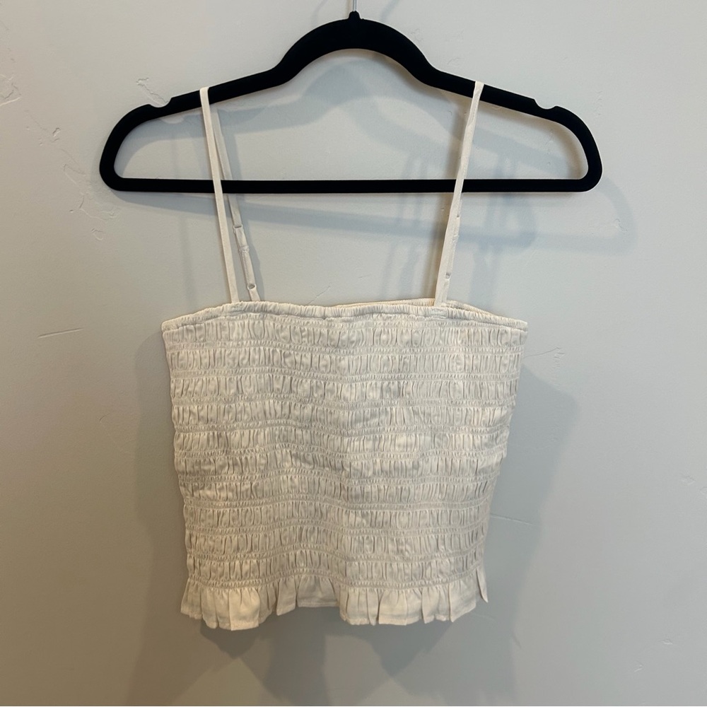 American Eagle Smocked Tank Top, Tan, Small